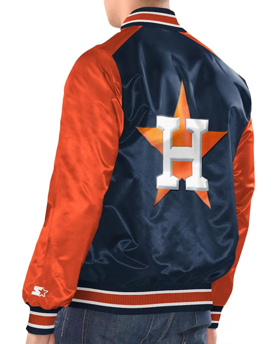Navy/Orange Houston Astros Renegade Varsity Satin Jacket Navy/Orange Houston Astros Renegade Varsity Satin Jacket