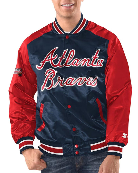 Navy/Red Atlanta Braves Renegade Varsity Satin Jacket Navy/Red Atlanta Braves Renegade Varsity Satin Jacket