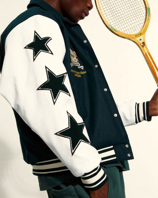 Neutrals Country Club Green Varsity Jacket Neutrals Country Club Green Varsity Jacket