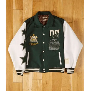 Neutrals Country Club Green Varsity Jacket