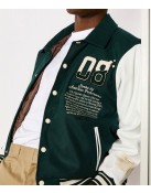 Neutrals Country Club Green Varsity Jacket