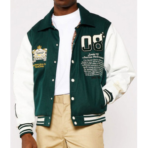 Neutrals Country Club Green Varsity Jacket