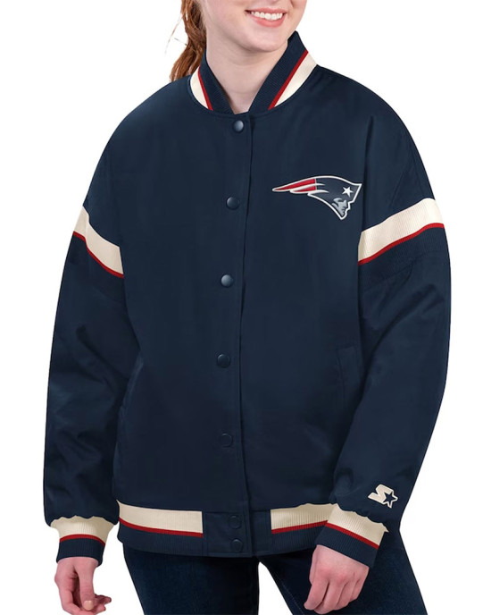 New England Patriots Tournament Navy Varsity Jacket New England Patriots Tournament Navy Varsity Jacket
