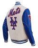 New York Mets Retro Classic Off White & Blue Varsity Jacket New York Mets Retro Classic Off White & Blue Varsity Jacket