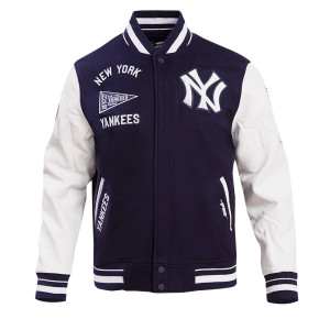 New York Yankees Retro Classic Navy Blue Wool Varsity Jacket
