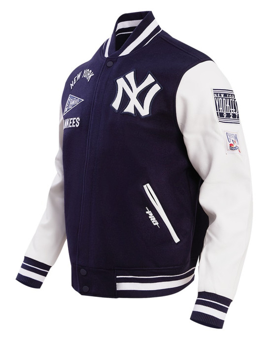 New York Yankees Retro Classic Navy Blue Wool Varsity Jacket New York Yankees Retro Classic Navy Blue Wool Varsity Jacket