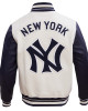 New York Yankees Retro Classic Off White Wool Varsity Jacket New York Yankees Retro Classic Off White Wool Varsity Jacket