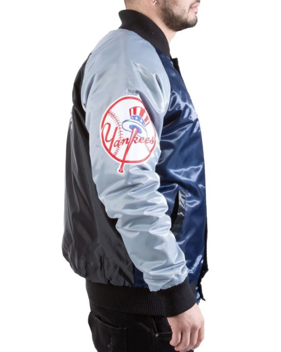 New York Yankees Tri-Color Satin Jacket New York Yankees Tri-Color Satin Jacket