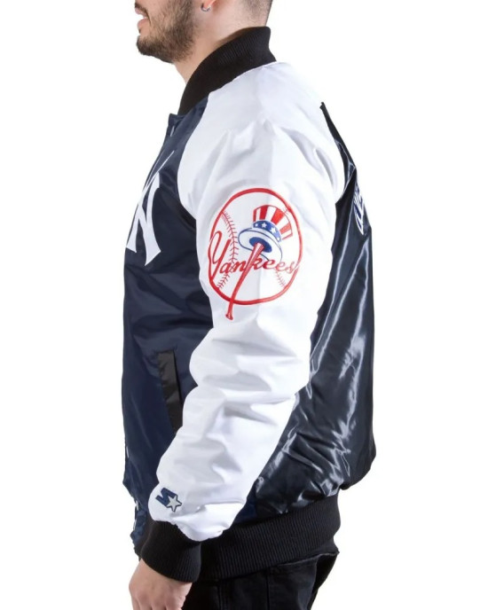 New York Yankees Tri-Color Satin Jacket New York Yankees Tri-Color Satin Jacket