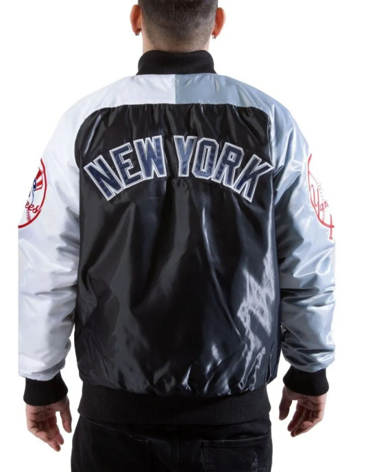 New York Yankees Tri-Color Satin Jacket New York Yankees Tri-Color Satin Jacket