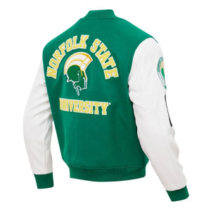Norfolk State Spartans Classic Green and White Varsity Jacket
