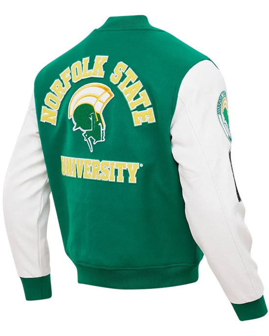Norfolk State Spartans Classic Green and White Varsity Jacket