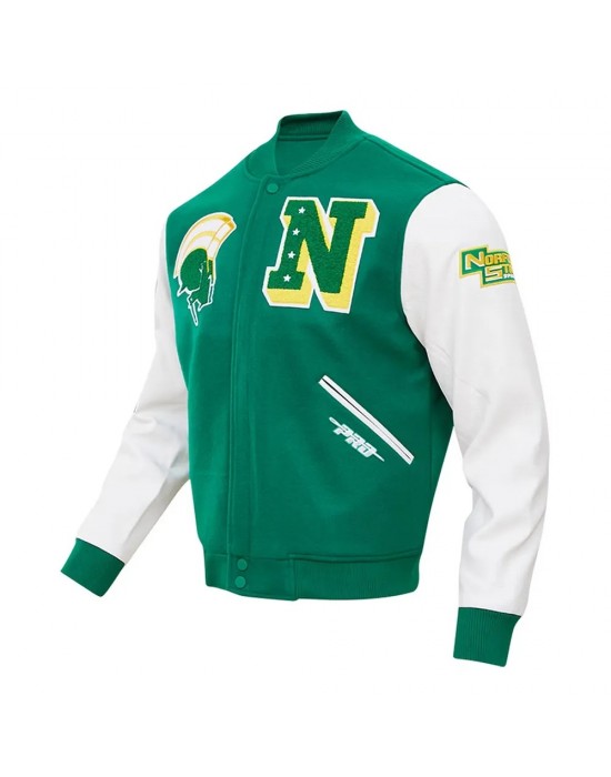 Norfolk State Spartans Classic Green and White Varsity Jacket