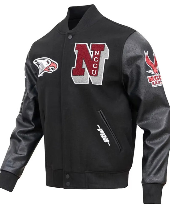 North Carolina Central Eagles Classic Wool Black Varsity Jacket North Carolina Central Eagles Classic Wool Black Varsity Jacket