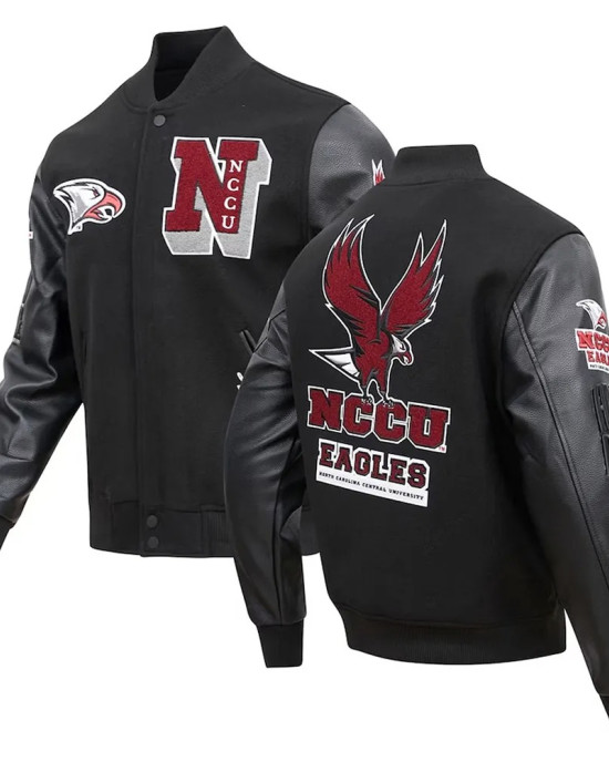 North Carolina Central Eagles Classic Wool Black Varsity Jacket North Carolina Central Eagles Classic Wool Black Varsity Jacket