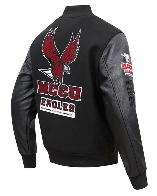 North Carolina Central Eagles Classic Wool Black Varsity Jacket North Carolina Central Eagles Classic Wool Black Varsity Jacket