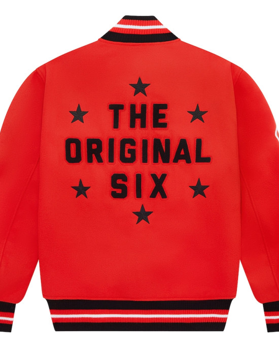 OVO Chicago Blackhawks Red Varsity Jacket OVO Chicago Blackhawks Red Varsity Jacket