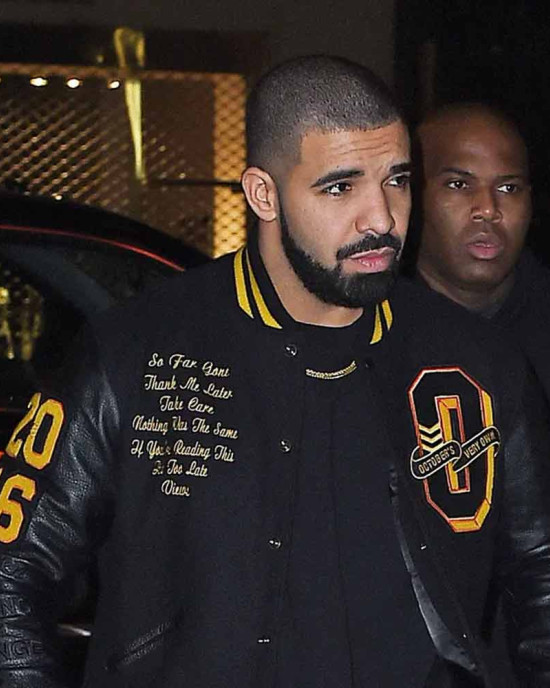 OVO Drake Black Wool Varsity Jacket OVO Drake Black Wool Varsity Jacket