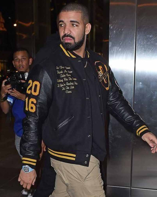 OVO Drake Black Wool Varsity Jacket OVO Drake Black Wool Varsity Jacket