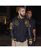 OVO Drake Black Wool Varsity Jacket