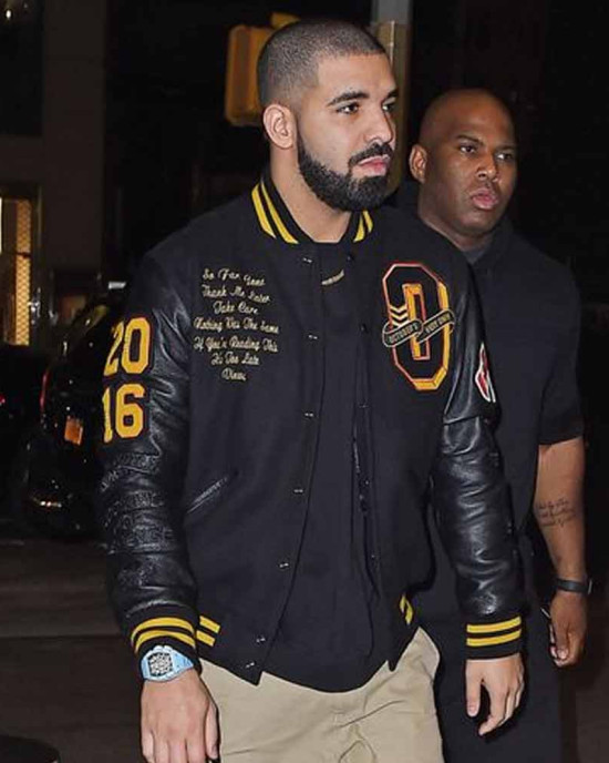 OVO Drake Black Wool Varsity Jacket OVO Drake Black Wool Varsity Jacket