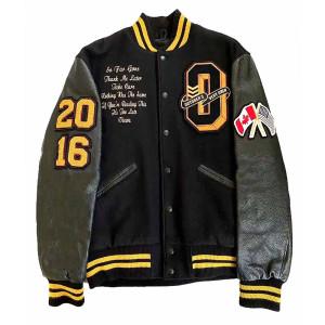 OVO Drake Black Wool Varsity Jacket
