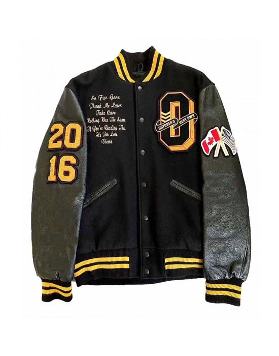 OVO Drake Black Wool Varsity Jacket