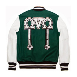 OVO Green and White Letterman Jacket