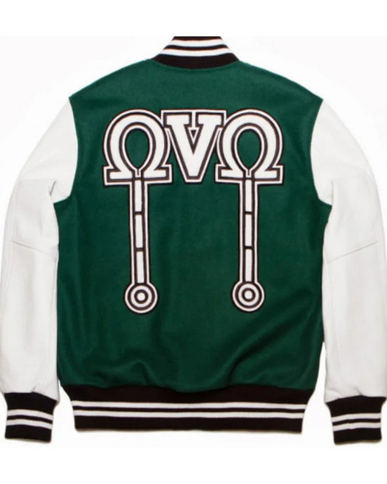 OVO Green and White Letterman Jacket OVO Green and White Letterman Jacket