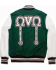 OVO Green and White Letterman Jacket OVO Green and White Letterman Jacket