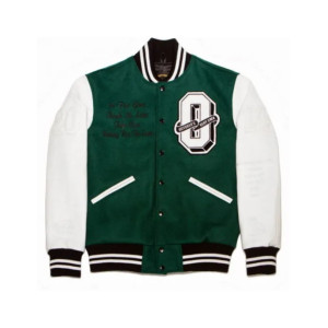 OVO Green and White Letterman Jacket