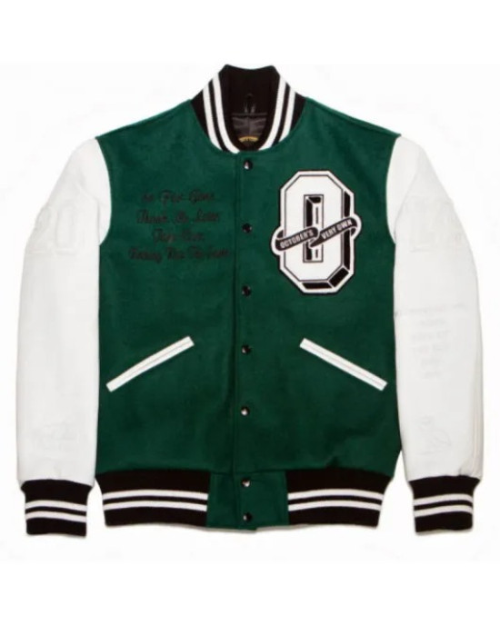 OVO Green and White Letterman Jacket OVO Green and White Letterman Jacket