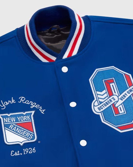 OVO New York Rangers Varsity Jacket OVO New York Rangers Varsity Jacket