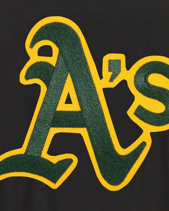 Oakland Athletics Accent Black and Gray Varsity Wool Jacket Oakland Athletics Accent Black and Gray Varsity Wool Jacket