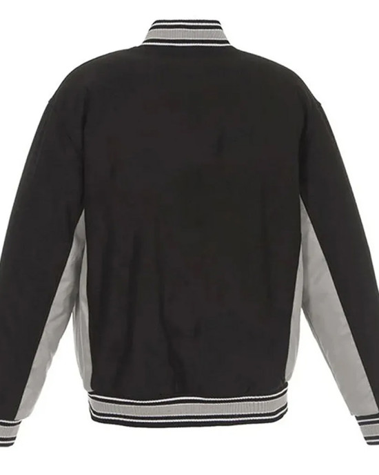 Oakland Athletics Accent Black and Gray Varsity Wool Jacket Oakland Athletics Accent Black and Gray Varsity Wool Jacket