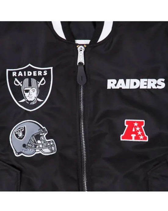 Oakland Raiders Bomber MA-1 Satin Jacket Oakland Raiders Bomber MA-1 Satin Jacket