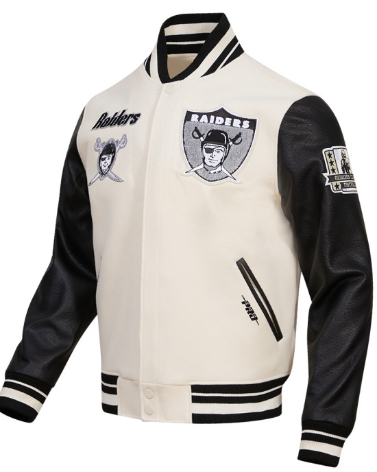 Oakland Raiders Retro Classic Rib Wool Varsity Jacket Oakland Raiders Retro Classic Rib Wool Varsity Jacket