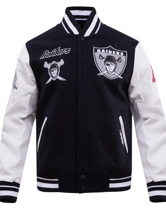 Oakland Raiders Retro Classic Rib Wool Varsity Jacket Oakland Raiders Retro Classic Rib Wool Varsity Jacket
