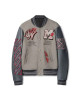 Off White Ac Milan Grey Wool Varsity Jacket Off White Ac Milan Grey Wool Varsity Jacket