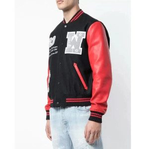 Off-White Eagle 23 Red and Black Varsity Jacket
