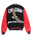 Off-White Eagle 23 Red and Black Varsity Jacket