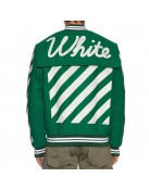 Off-White Green Letterman Wool Jacket