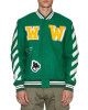 Off-White Green Letterman Wool Jacket Off-White Green Letterman Wool Jacket