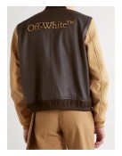 Off-White Leather Varsity Jacket