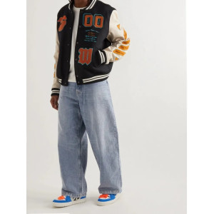 Off-White Wool-Blend Varsity Jacket