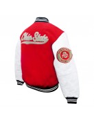 Ohio State Buckeyes Red & White Full-Snap Wool Jacket