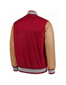 Ohio State Buckeyes Red and Brown Wool Varsity Jacket
