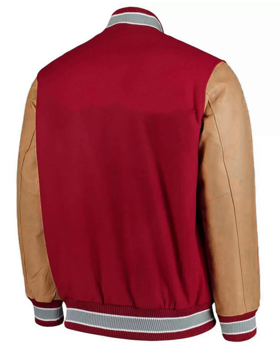 Ohio State Buckeyes Red and Brown Wool Varsity Jacket Ohio State Buckeyes Red and Brown Wool Varsity Jacket