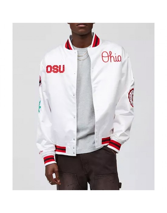 Ohio State University White Satin Jacket