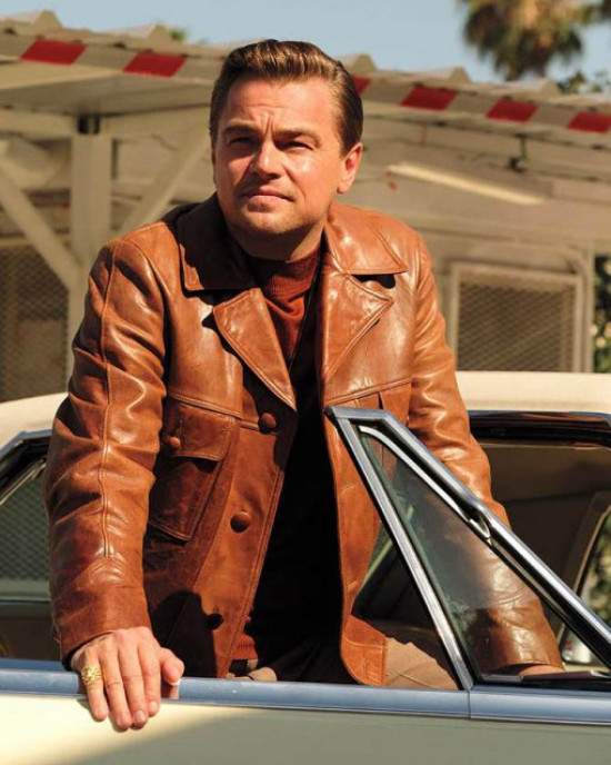 Once Upon A Time Leonardo DiCaprio Brown Leather Jacket Once Upon A Time Leonardo DiCaprio Brown Leather Jacket